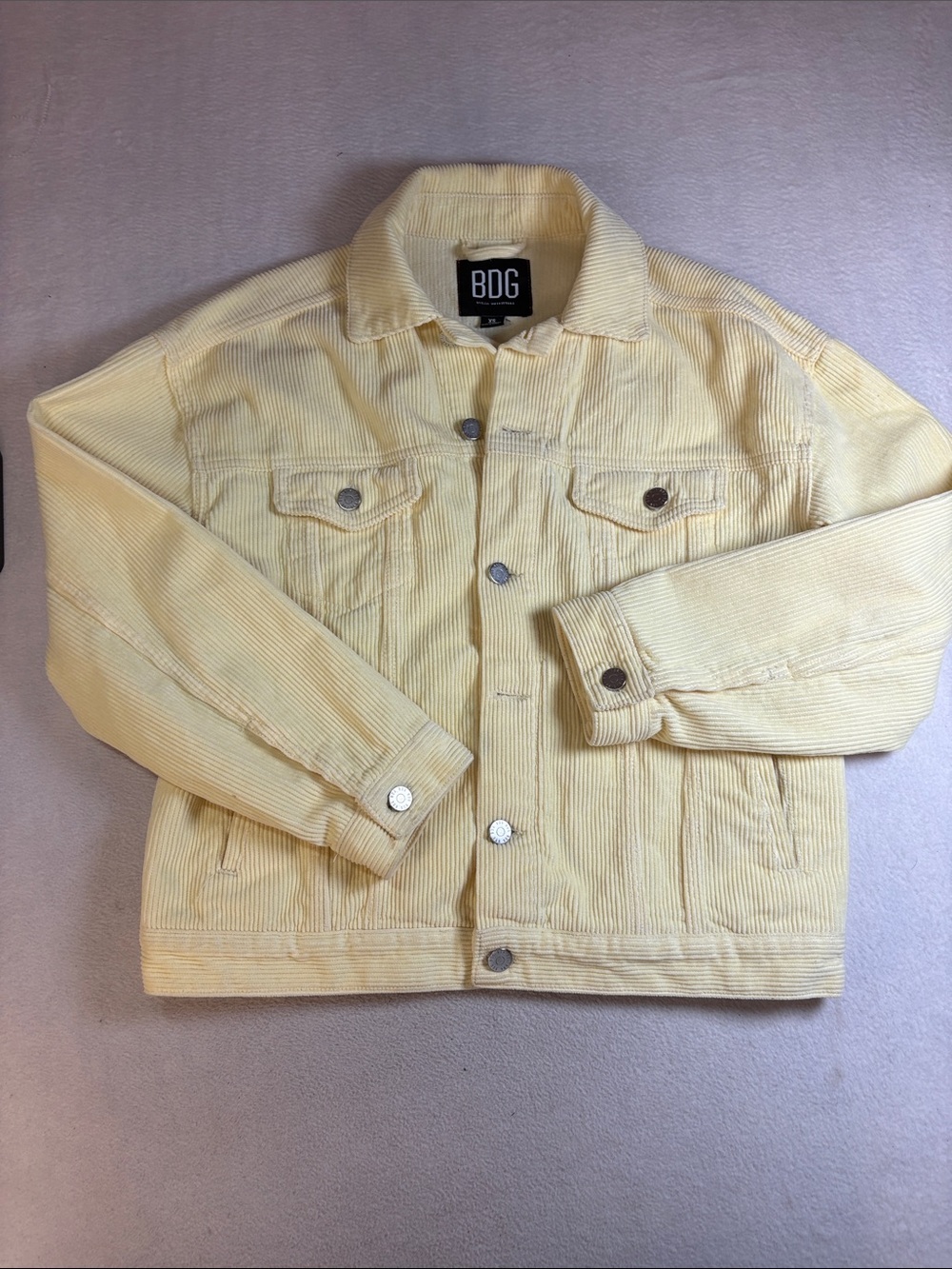 BDG Pale Yellow Corduroy Truck Jacket